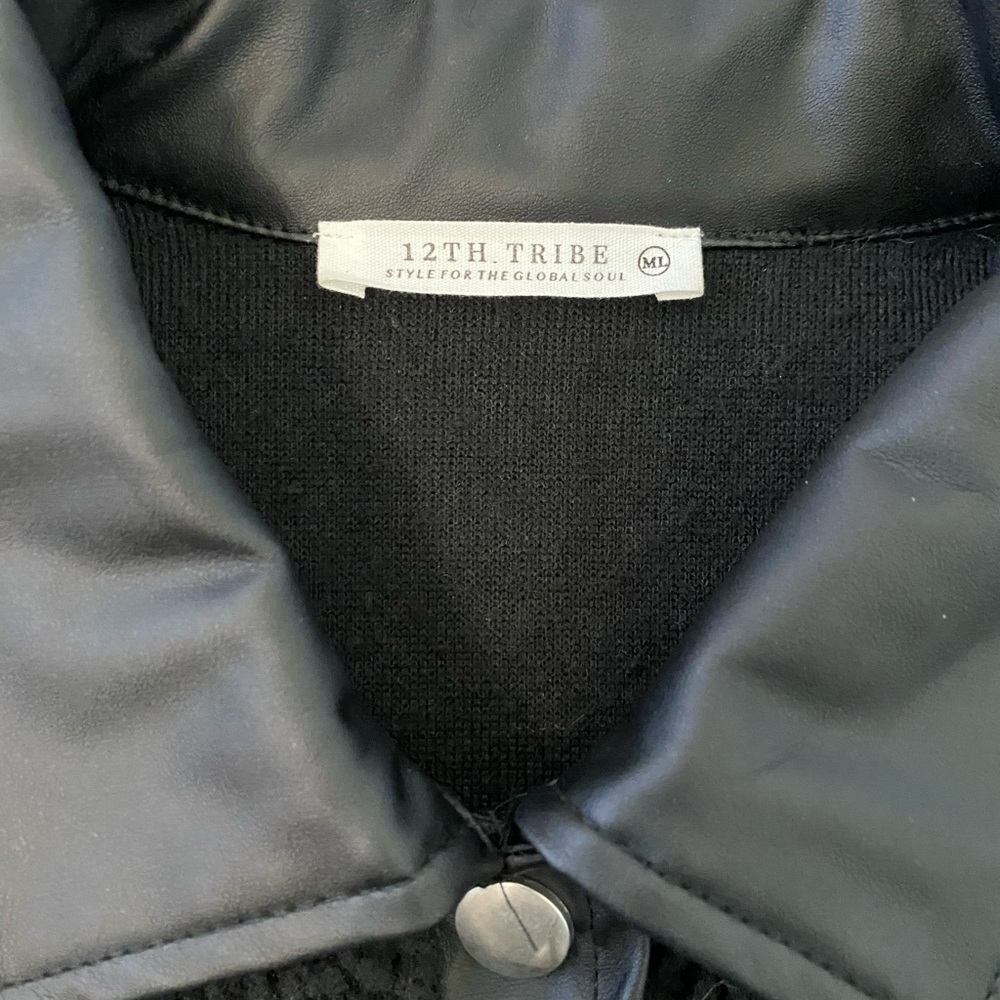 NEW 12th Tribe Black Leather Jacket - Picture 8 of 13